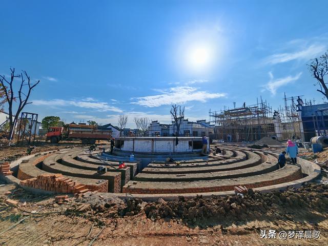 云梦祥云湾：徽派园喷泉舞台建设忙 将与老街联动焕新