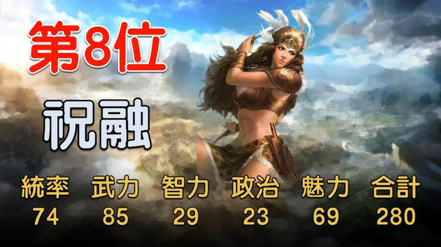 三国志14中综合数值最高的10位女将，第一名很多人都没听过