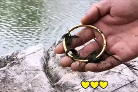 河南开封，男子钓鱼没钓着，钓了个20.88克的金手镯，一万块到手图片