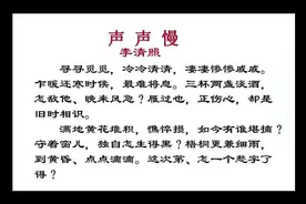 寻寻觅觅，冷冷清清，凄凄惨惨戚戚。乍暖还寒时候，最难将息。图片