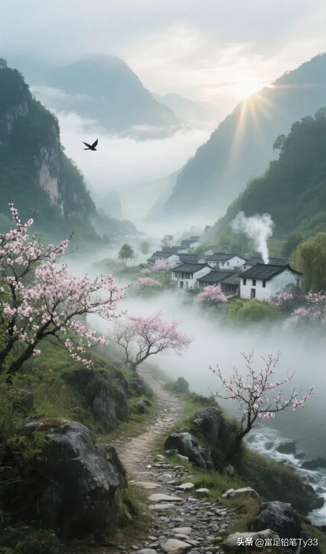 山间秘境!粉花似雪铺满地,鸟语伴花香,"世外桃源"藏着多少惊喜