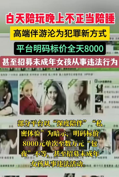 白天陪玩、晚上陪睡！明码标价8000元一次，未成年人成重点目标