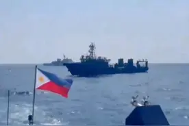 铁线礁有事，34名菲律宾人员强行登陆，我方查证处置，054A做后盾图片