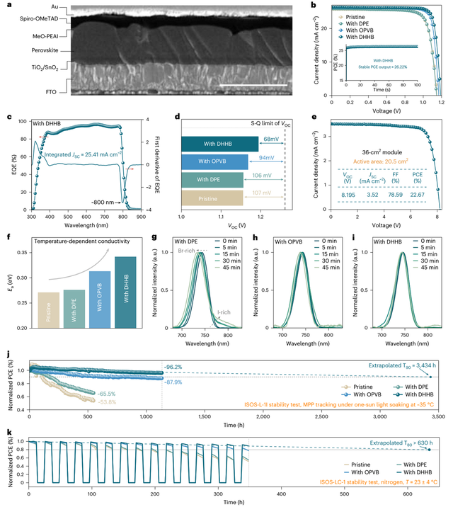 DHHB钝化助力钙钛矿电池通过ISOS标准下的高效稳定测试