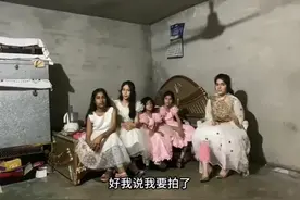 中巴混血家5个女儿，穿上最美的衣服拍照给中国人和消失的爸爸看图片