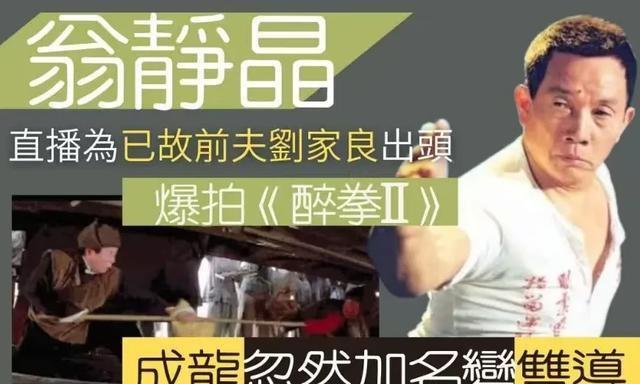 资深艺人翁静晶炮轰成龙！《醉拳2》抢功加导演名，二人旧怨被扒