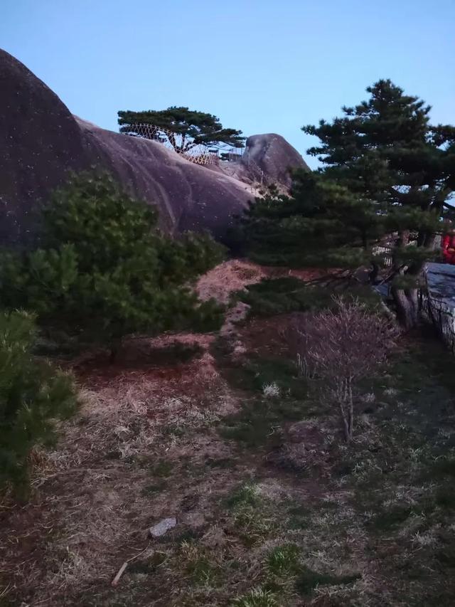 漫步黄山松掩山丛树杪，云隐仙踪徒步蹬道千阶