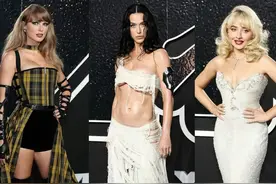 VMA巨星之夜，霉霉气场全开，水果姐穿一身布条，Lisa状态回春！图片