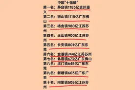 中国“十大强镇”，贵州遵义茅台镇成榜一，太厉害了！图片