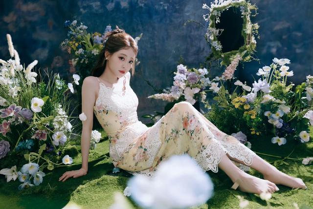 祝绪丹 碎花蕾丝裙 曼妙好身材 优雅娇俏绝绝子