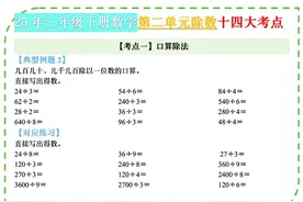 三年级下册数学第二单元除法十四大考点图片