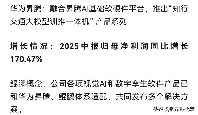 最强算力！中报预增2263％！10家正宗华为昇腾及鲲鹏概念企业