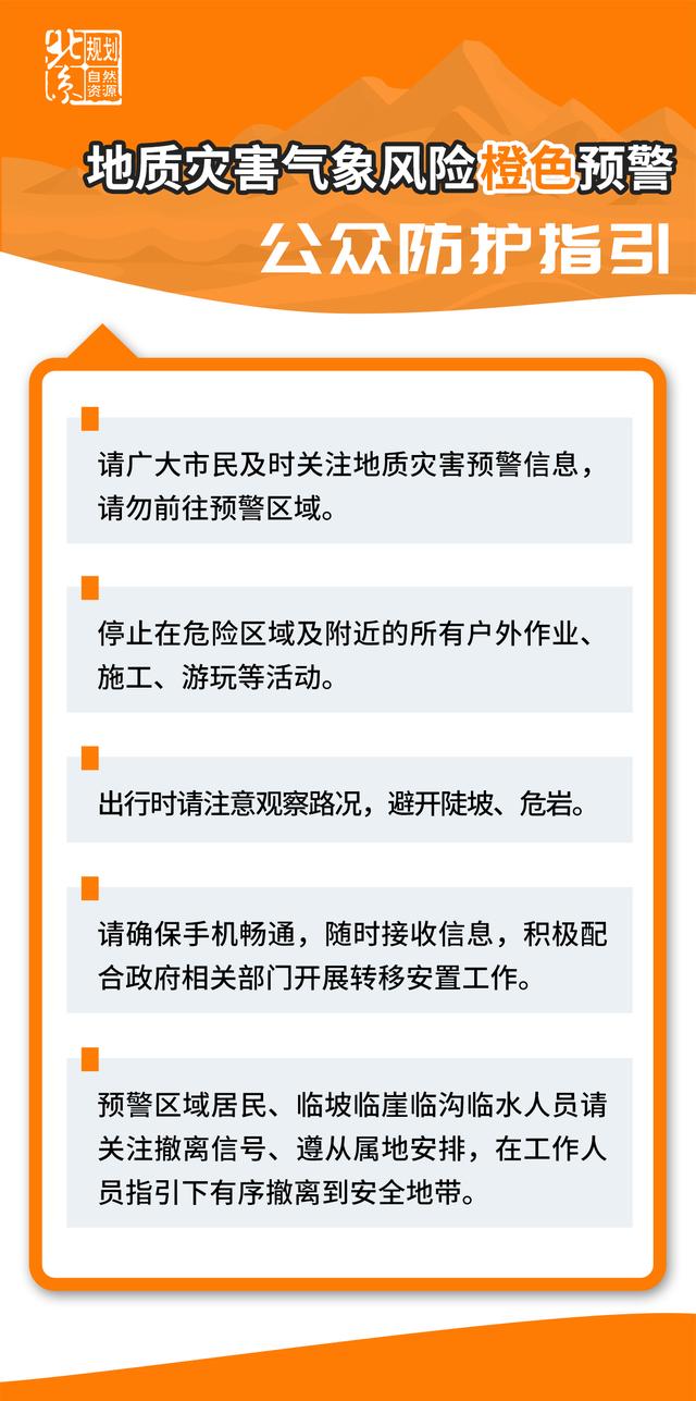 北京继续发布地质灾害橙色预警