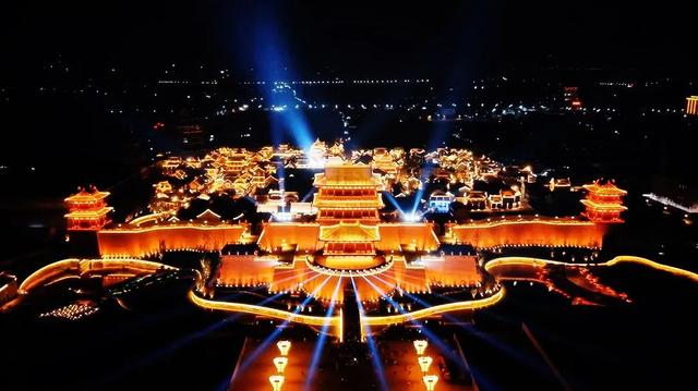 夜太阳灯光助力河南新密溱洧水城，唤醒千年梦境！