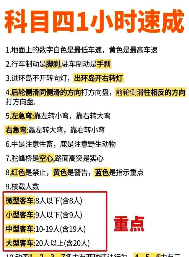 科目四考前必背的知识点，看完这几张图，科目四轻松过