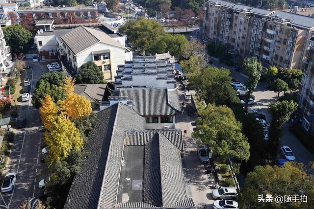 上海：嘉定安亭永安塔俯瞰老街古镇秋色如画