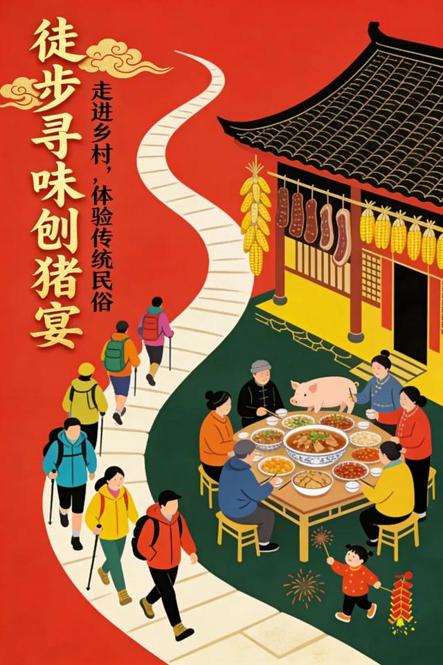 年味三峡，烟火巫山！平河乡徒步寻冬韵，刨猪宴暖透心间！