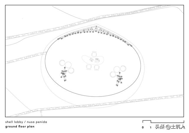 巴厘岛度假村——来自被海洋生物启示的大型竹屋顶