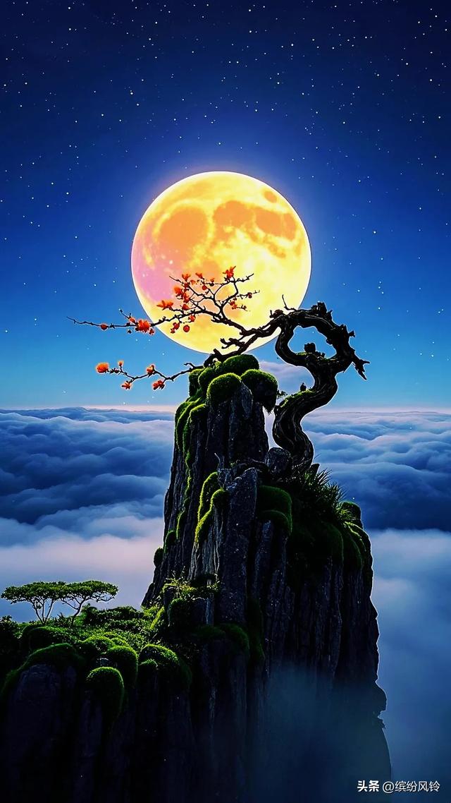 当月光吻醒云海，群山便成了仙境的注脚