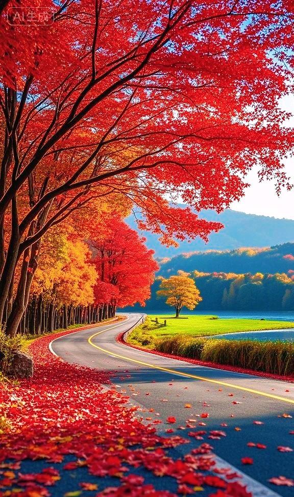 这枫路美炸！秋意全裹在红里了