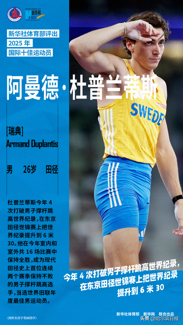 新华社体育部评出2025年国际十佳运动员