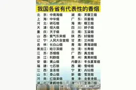 我国香烟各省代表香烟，终于有人整理出来了图片