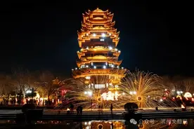 欢欢喜喜过大年 | 千年非遗“打铁花”闪耀滨州黄河楼！图片