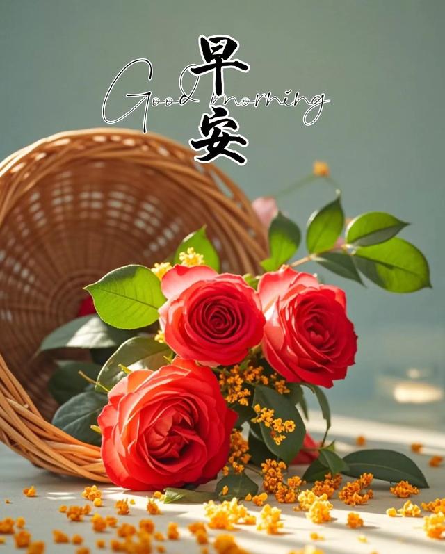 早上好早安祝福美图/静观天边云卷云舒，笑看庭前花开花落