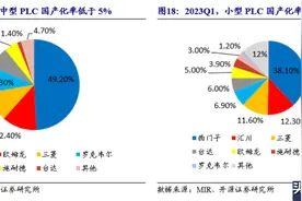 中国市场常见PLC品牌，西门子坐拥半壁江山， 国产值得期待图片