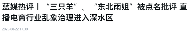 善恶终有报，这次再度被点名的三只羊、东北雨姐，给内娱敲响警钟