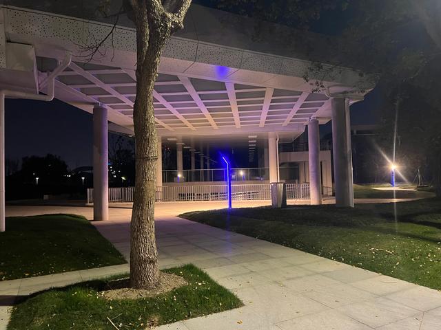 夜步嘉兴中央公园