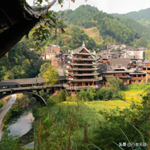 梵净山下寨沙行：八月午后的吊桥与侗家烟火