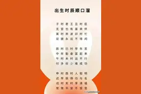 出生时辰顺口溜，太精辟了，值得一看图片