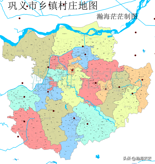 巩义市地形、乡镇、村庄、交通、人口地图