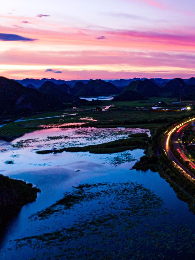 美景｜坠入普者黑的暮色时光
