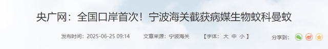 又是美国人！宁波海关截获一批蚊子，里面含有大量瘟疫！
