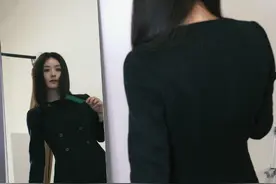 赵丽颖新造型曝光，黑长直又美又飒，脸也变小了，身材也变苗条了图片