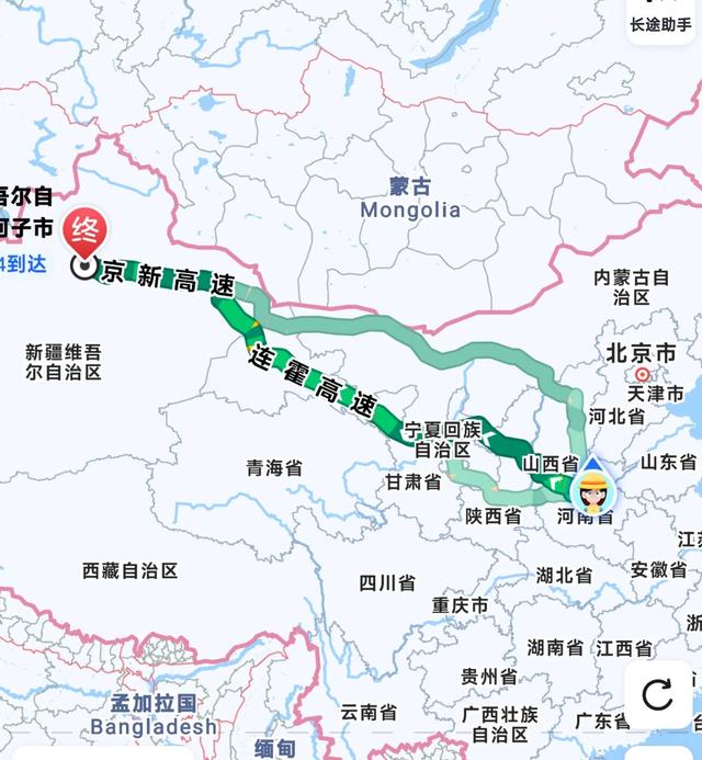 河南到新疆,自驾三千两百公里探亲,一来一回四人一车。