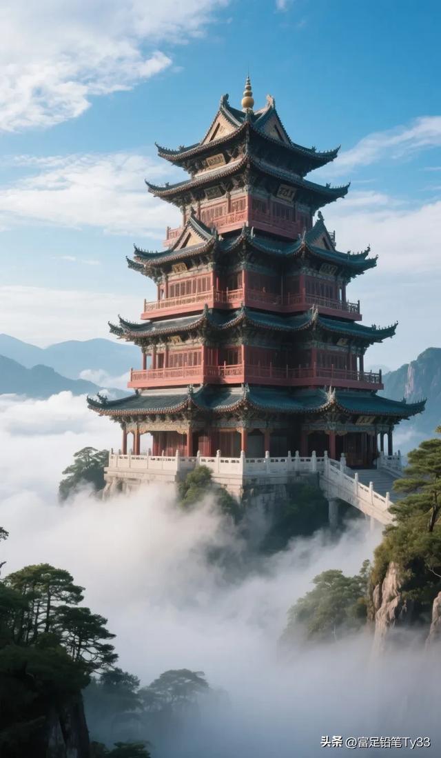 云海之上，古塔耸立，仙境般的美景！