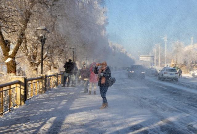 吉林市迎入冬首场雾凇 银装景致添冬日氛围