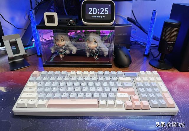 电竞少女风！高性价比Gasket结构三模机械键盘！雷柏V700 DIY-98！