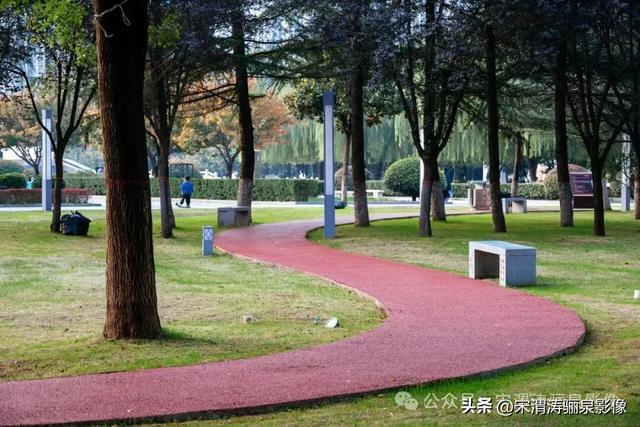 陕西渭南：天晴了 高新区时代广场秋色盎然