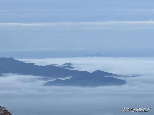 雨后泰山云海翻涌如仙境