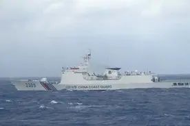 我海警“全副武装”巡逻钓鱼岛，舰首76毫米舰炮，令日媒很诧异图片