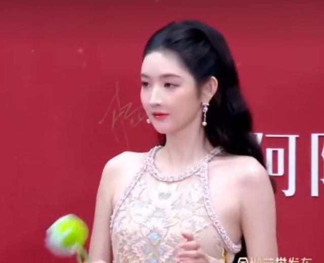 海南红毯好俗，毛晓彤挤出副乳，张萌深V不怕走光，宋茜胸骨凸出