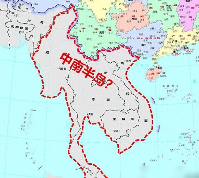 中国有领土延伸到中南半岛，面积10000多平方公里