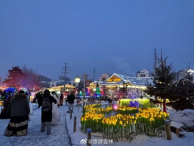 延边冰雪奇境！朝鲜族民俗园光影跨年夜，邀你共赏万灯烟花