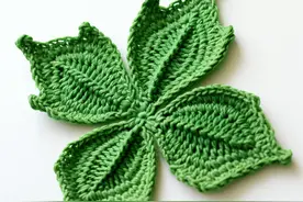 「针织作品」30款形态各异的线编叶子图案设计图片