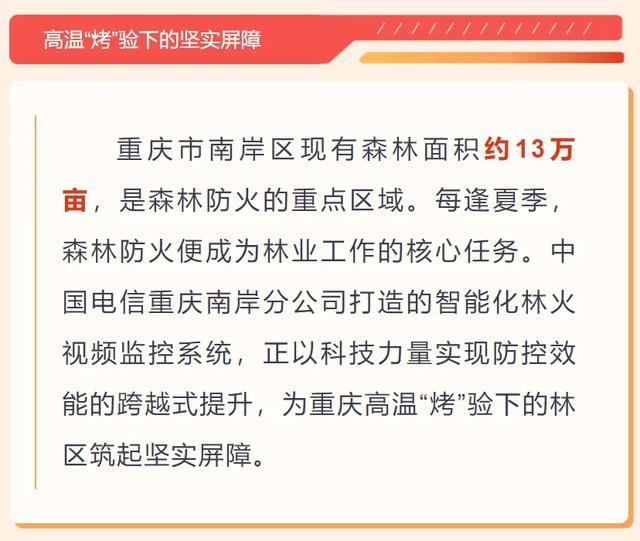 人防＋技防 中国电信筑牢高温森林“防火墙”