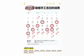 【2025年】装修开工吉日时间表图片